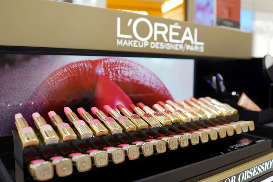 Lipsticks in a Loreal Paris display.